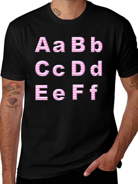 Alphabet Print Black T-Shirt