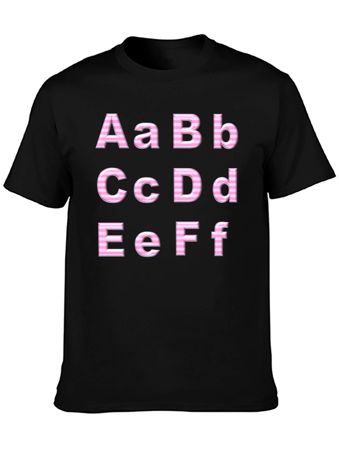 Alphabet Print Black T-Shirt