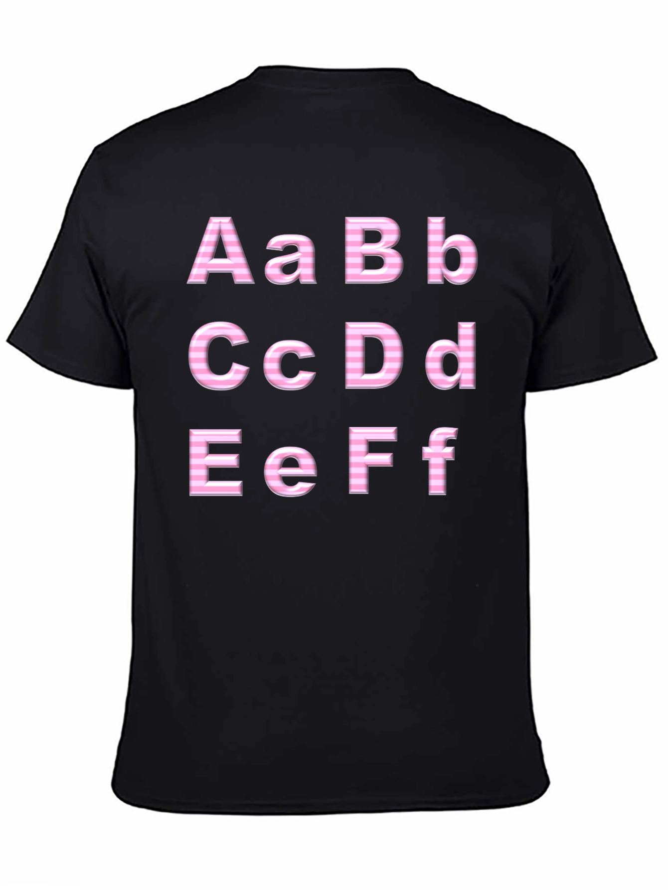 Alphabet Print Black T-Shirt