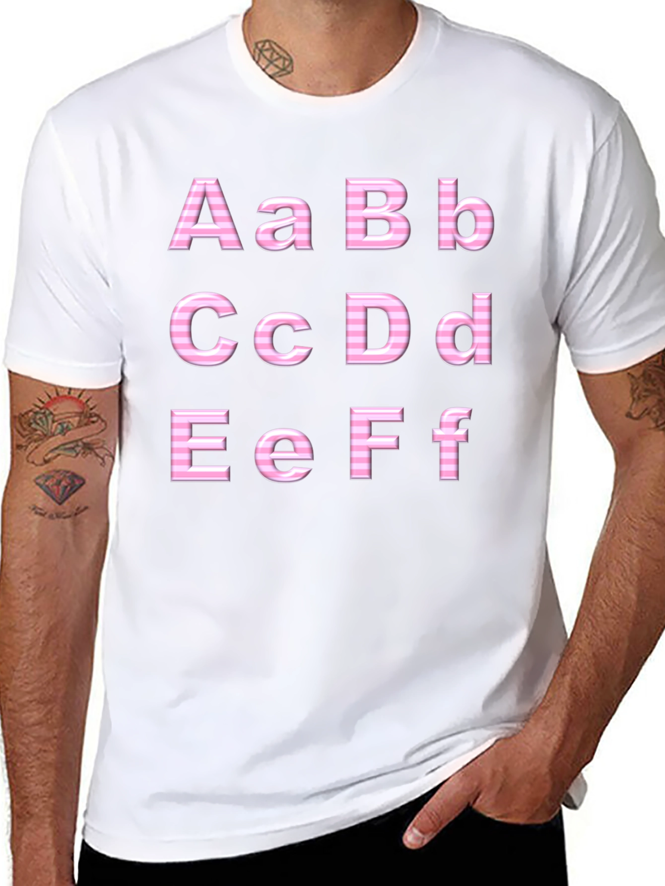 Alphabet Print Black T-Shirt