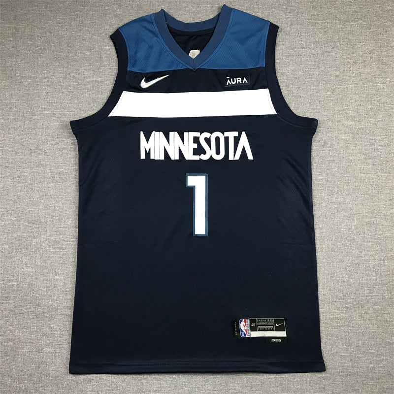 Men's Minnesota Timberwolves Anthony Edwards Navy 2021/22 Swingman Jerseys