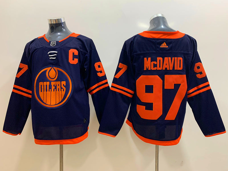 Men's Edmonton Oilers Connor McDavid #97 Navy Alternate Premier Breakaway Player Jerseys
