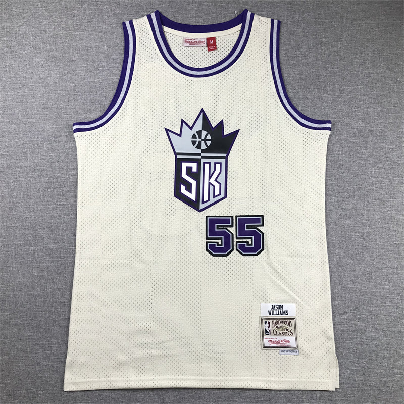 Men's Sacramento Kings Jason Williams #55 Cream Hardwood Classics Swingman Jerseys