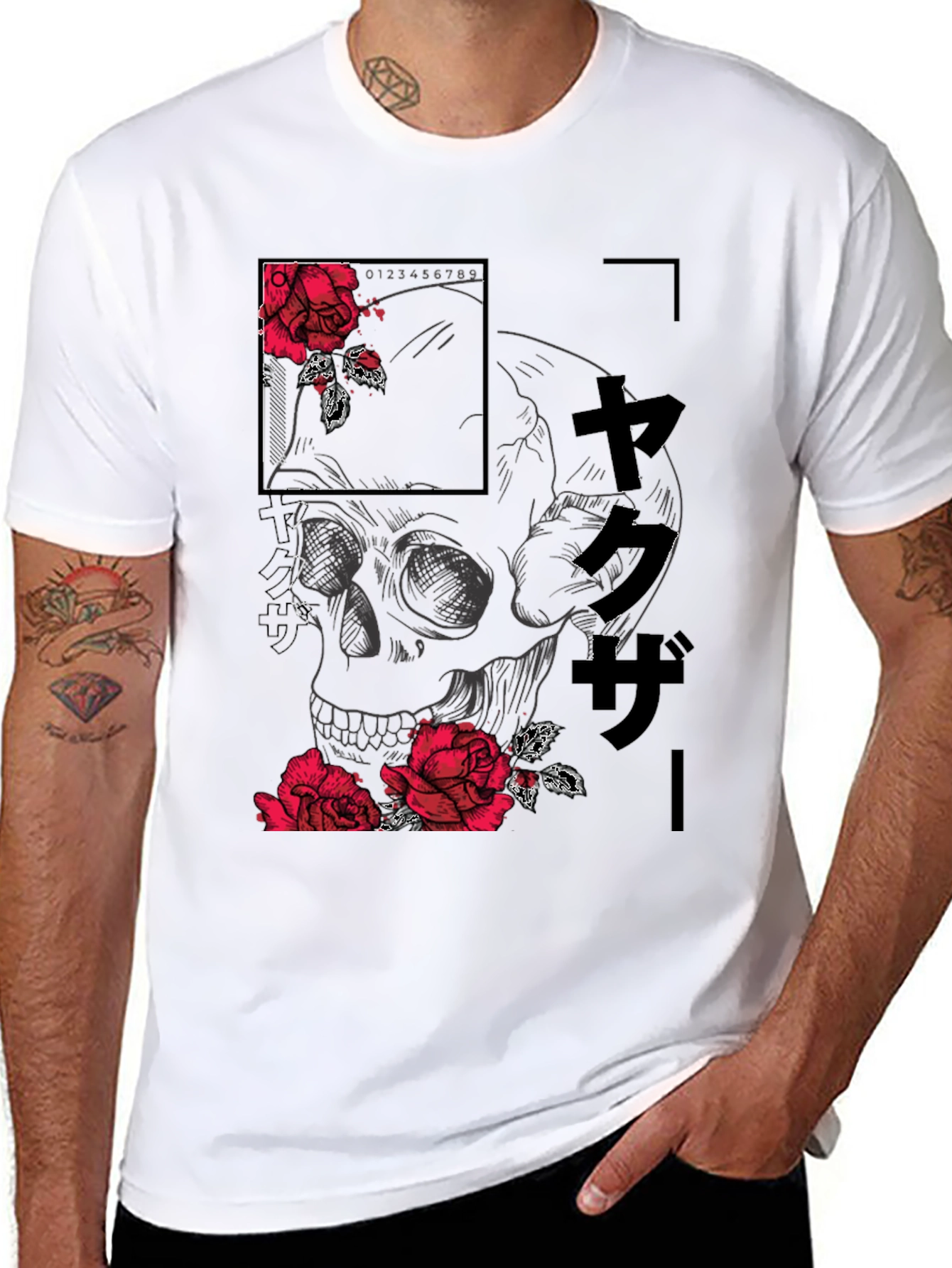 Skull & Roses Graphic Print Tee