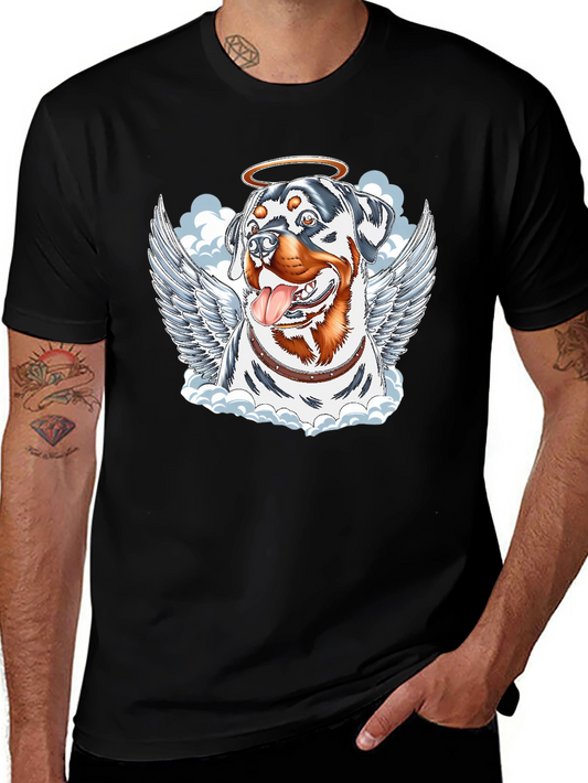 Angel Dog Graphic Tee - Rottweiler with Wings
