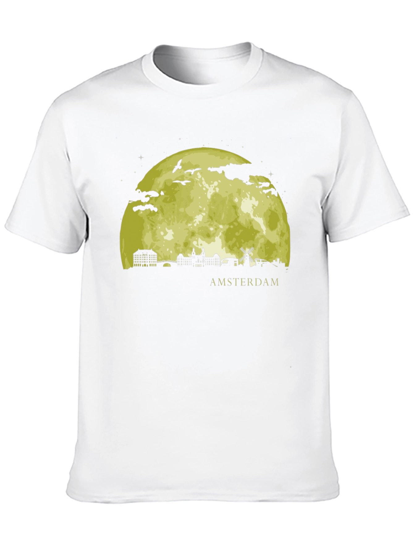 Amsterdam Moon T-Shirt - Black Graphic Tee