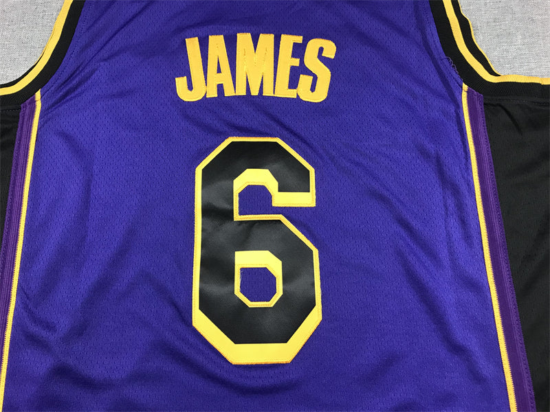 Men's Los Angeles Lakers LeBron James #6 Purple 2022/23 Swingman Jerseys - Statement Edition