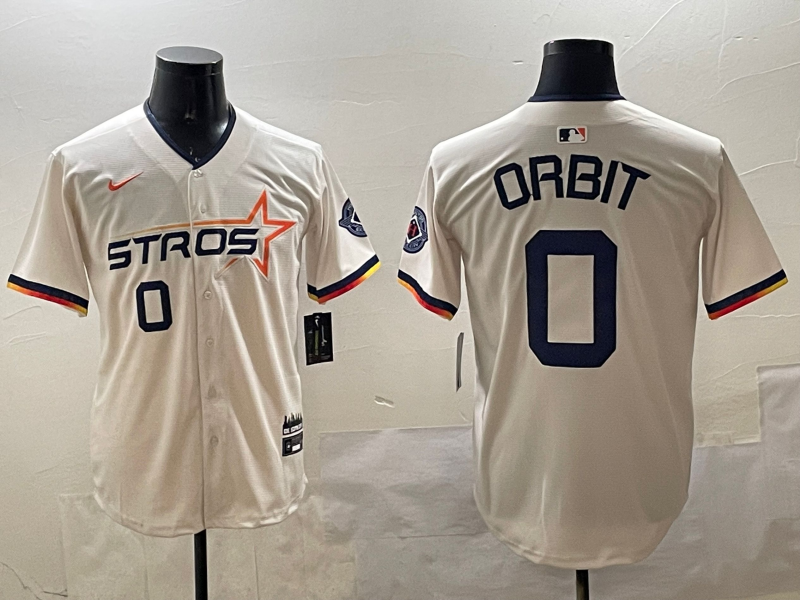Men's Houston Astros Orbit #0 Cream 2025 City Connect Limited Player Jerseys