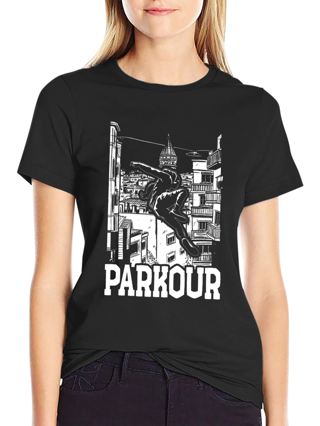 Parkour T-Shirt: Urban Acrobatics Black Tee