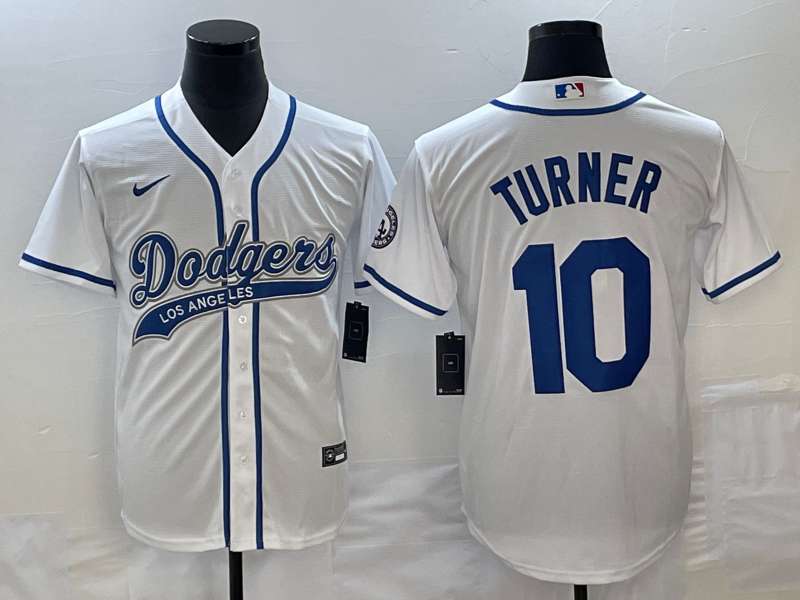 Men's Los Angeles Dodgers Justin Turner #10 White Player Jerseys Joint Edition