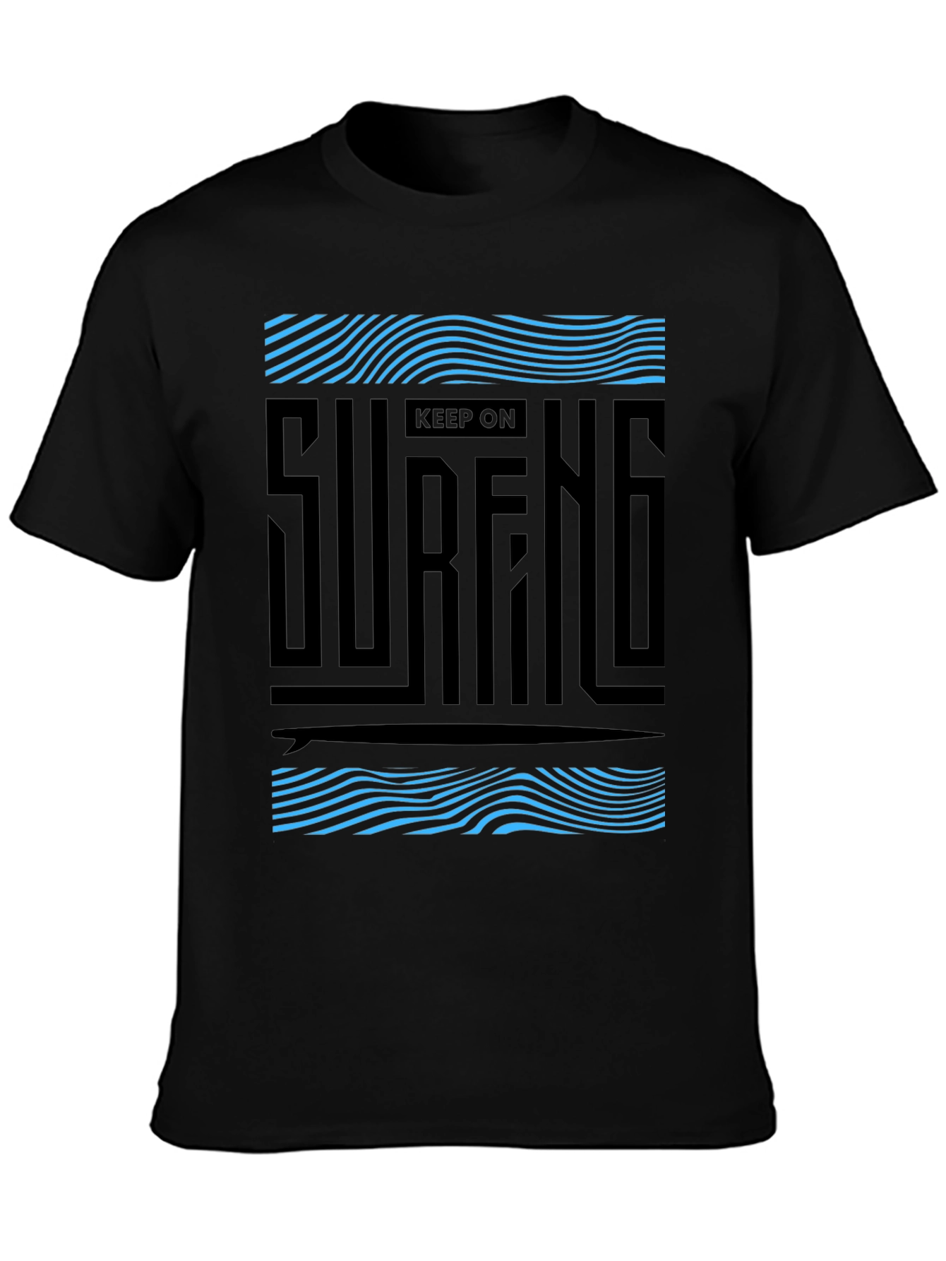 Keep On Surfing Graphic Black Tee
