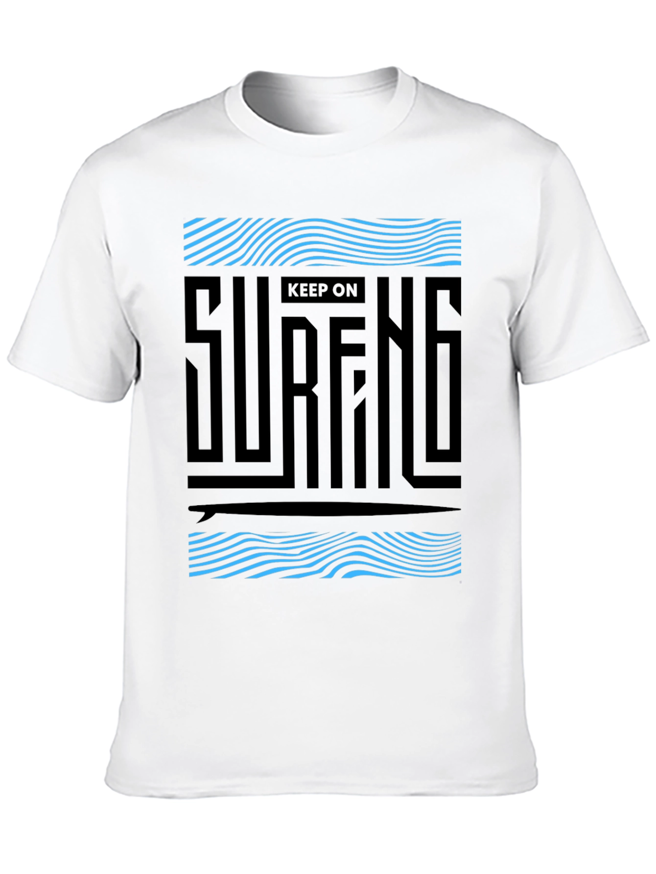 Keep On Surfing Graphic Black Tee