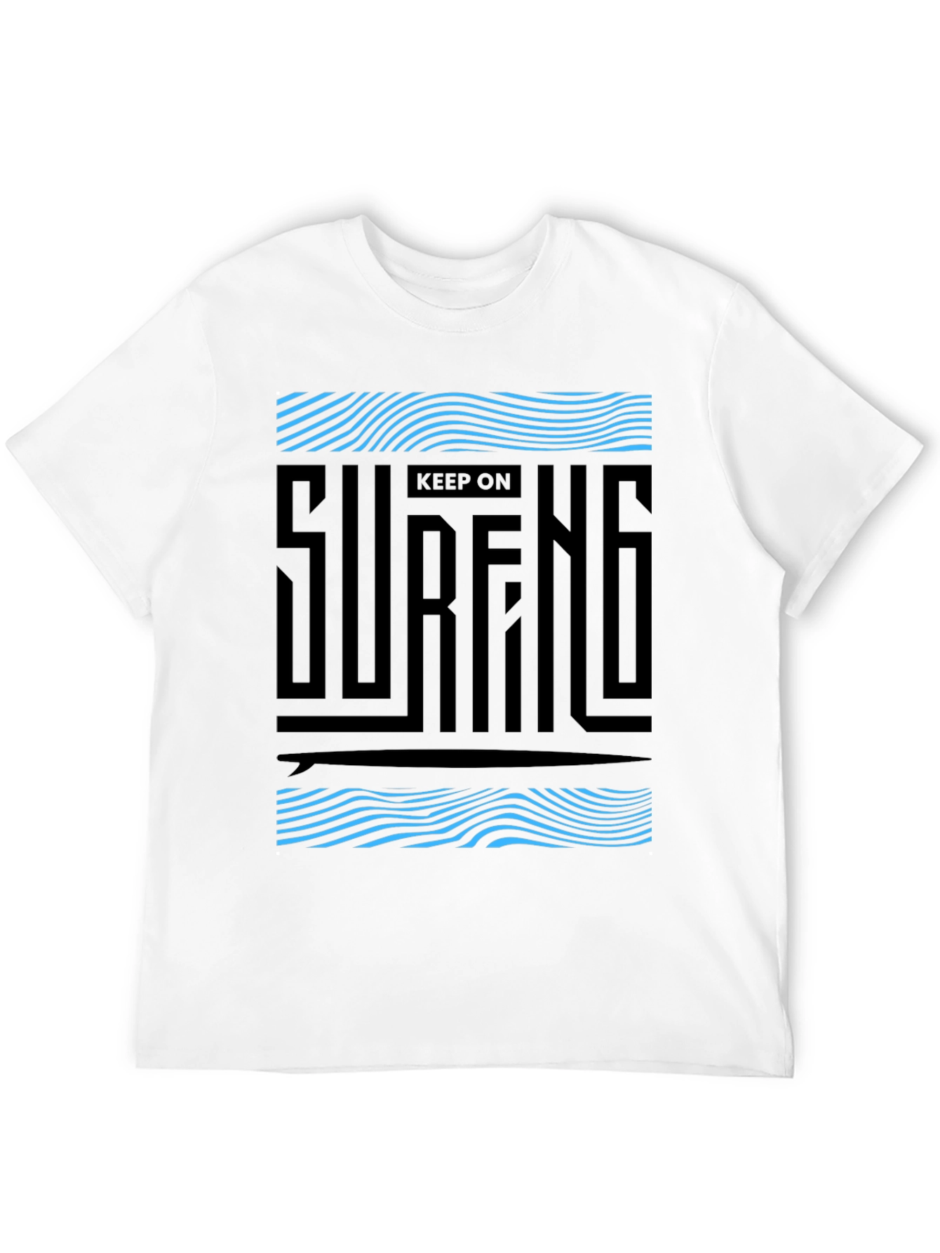 Keep On Surfing Graphic Black Tee