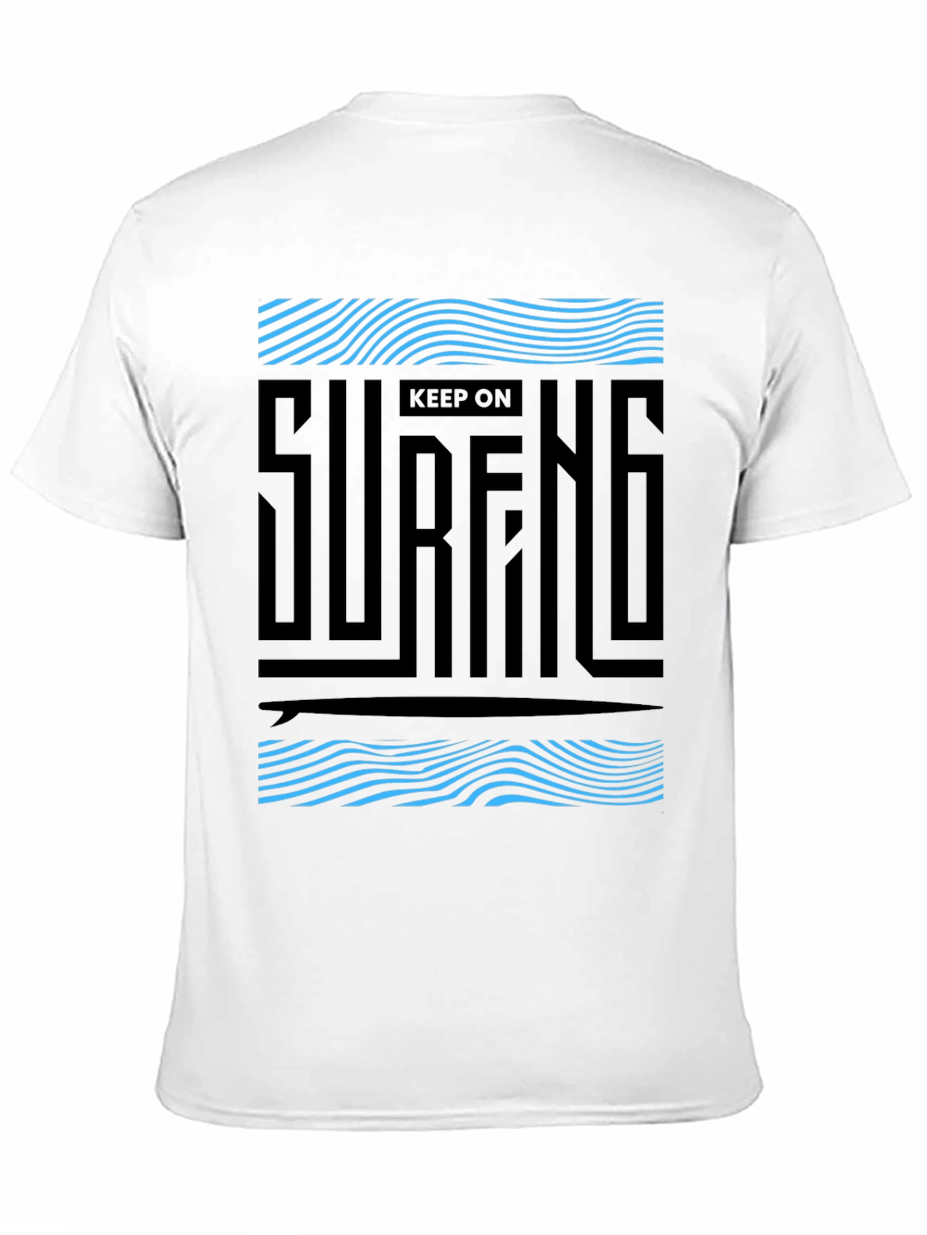 Keep On Surfing Graphic Black Tee