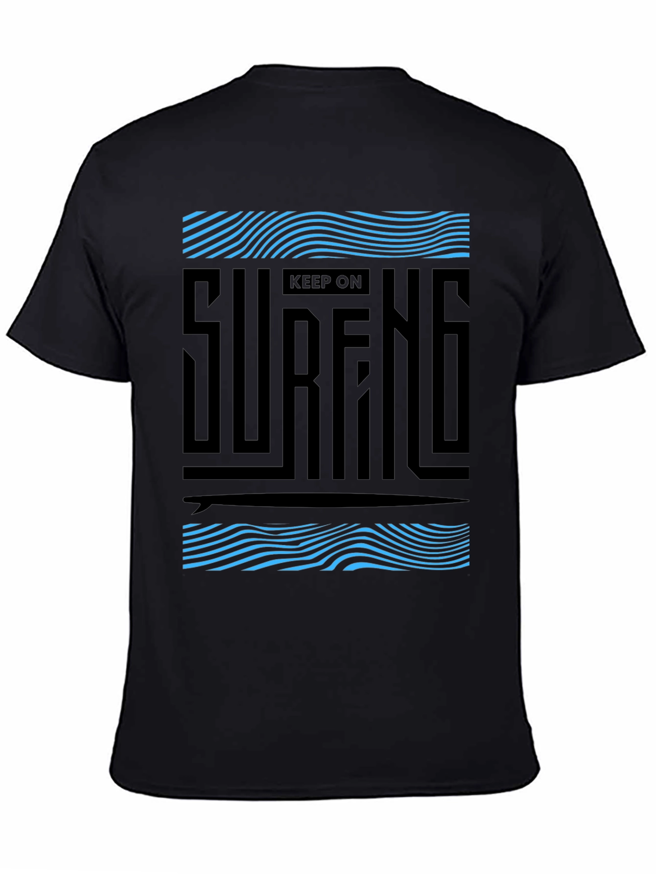 Keep On Surfing Graphic Black Tee