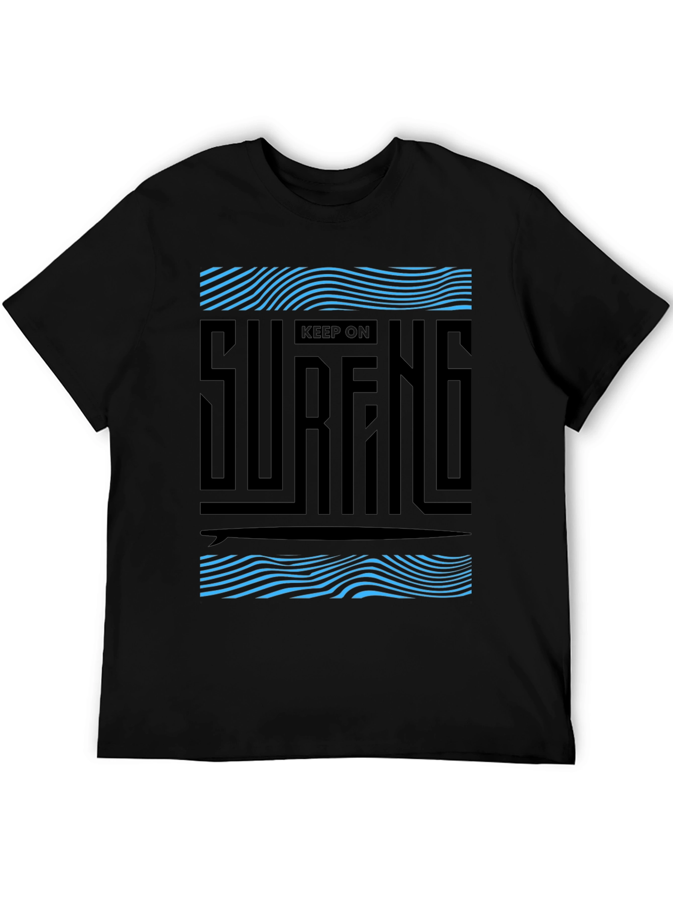 Keep On Surfing Graphic Black Tee