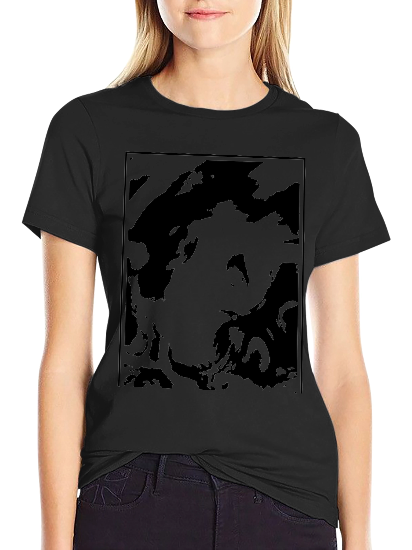 Abstract Black Graphic Tee - Modern Casual Wear