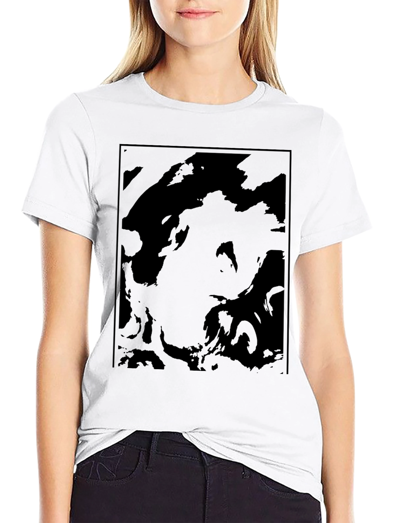 Abstract Black Graphic Tee - Modern Casual Wear