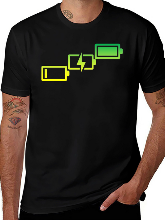 Battery Charge Black Graphic Tee