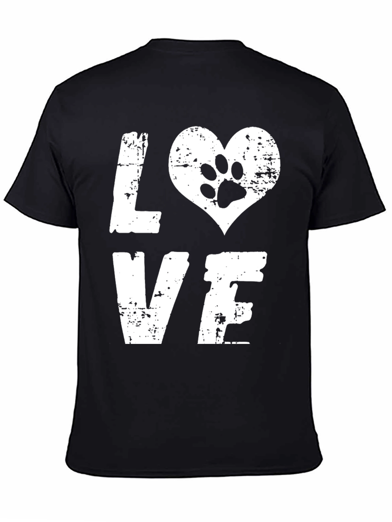 LOVE Dog Paw Print T-Shirt - Animal Lover Tee