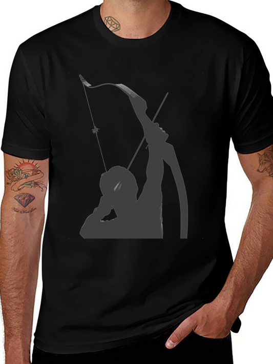 Archer Graphic Tee - Black Cotton Blend