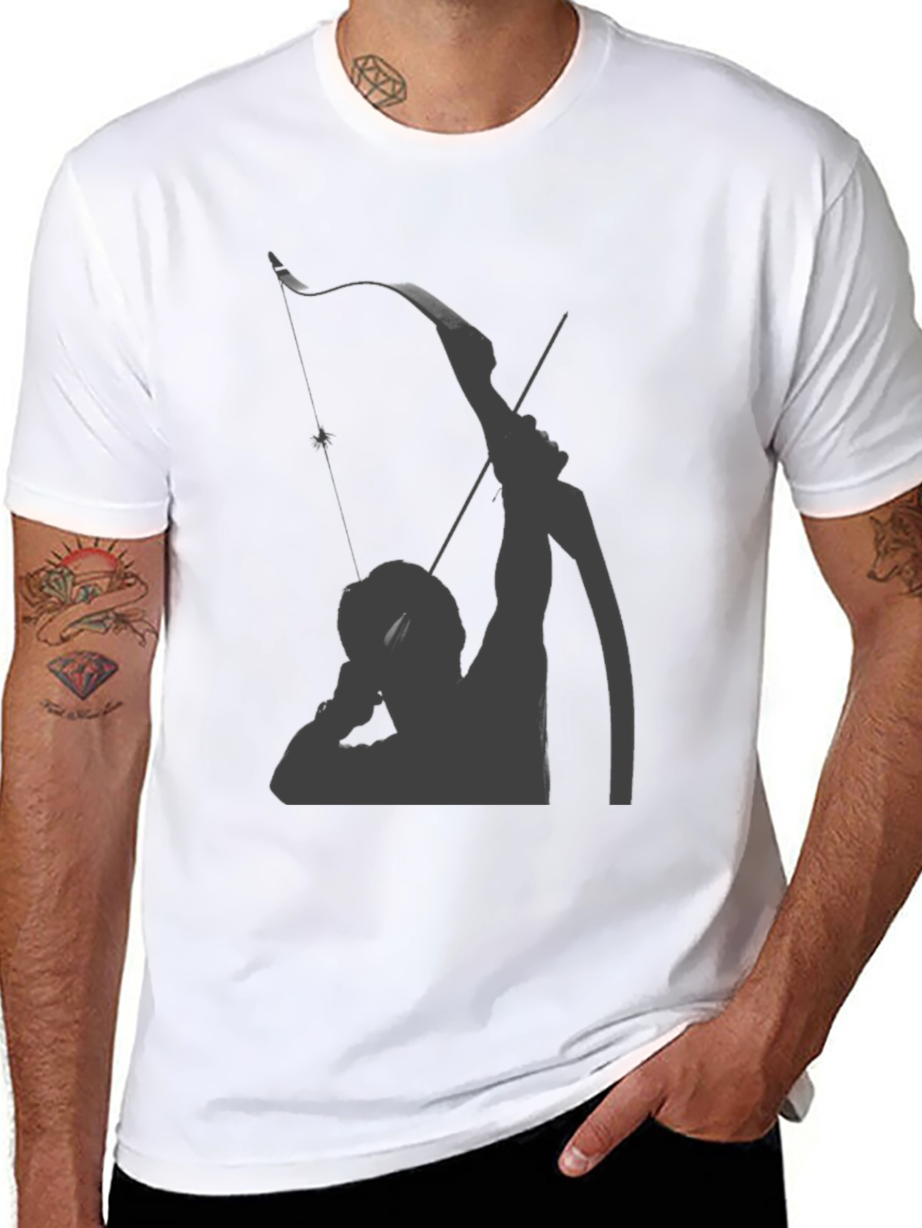 Archer Graphic Tee - Black Cotton Blend