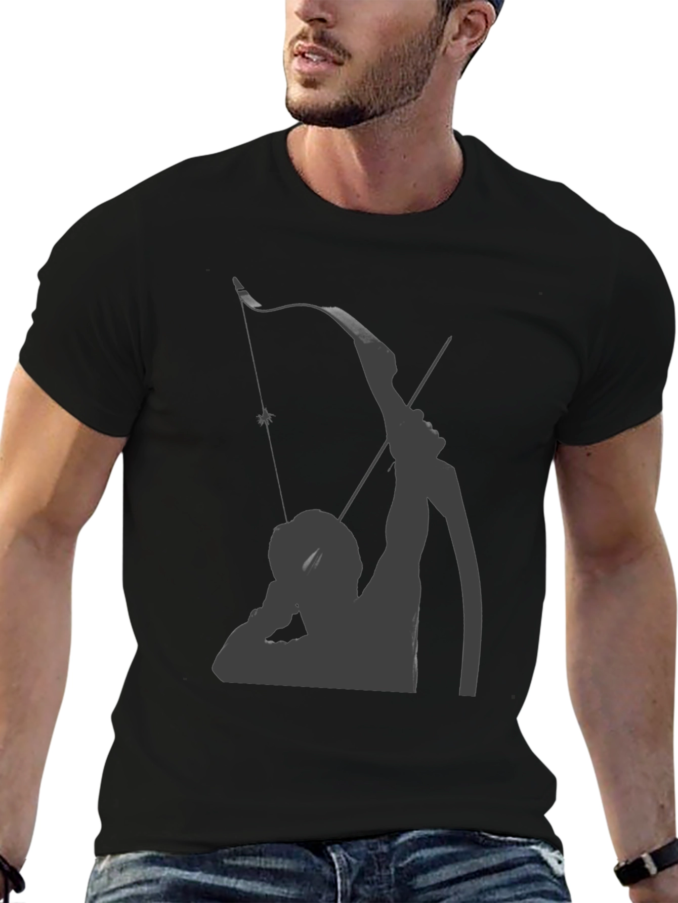 Archer Graphic Tee - Black Cotton Blend