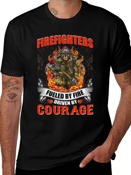 Firefighters Fueled by Fire Courage T-Shirt