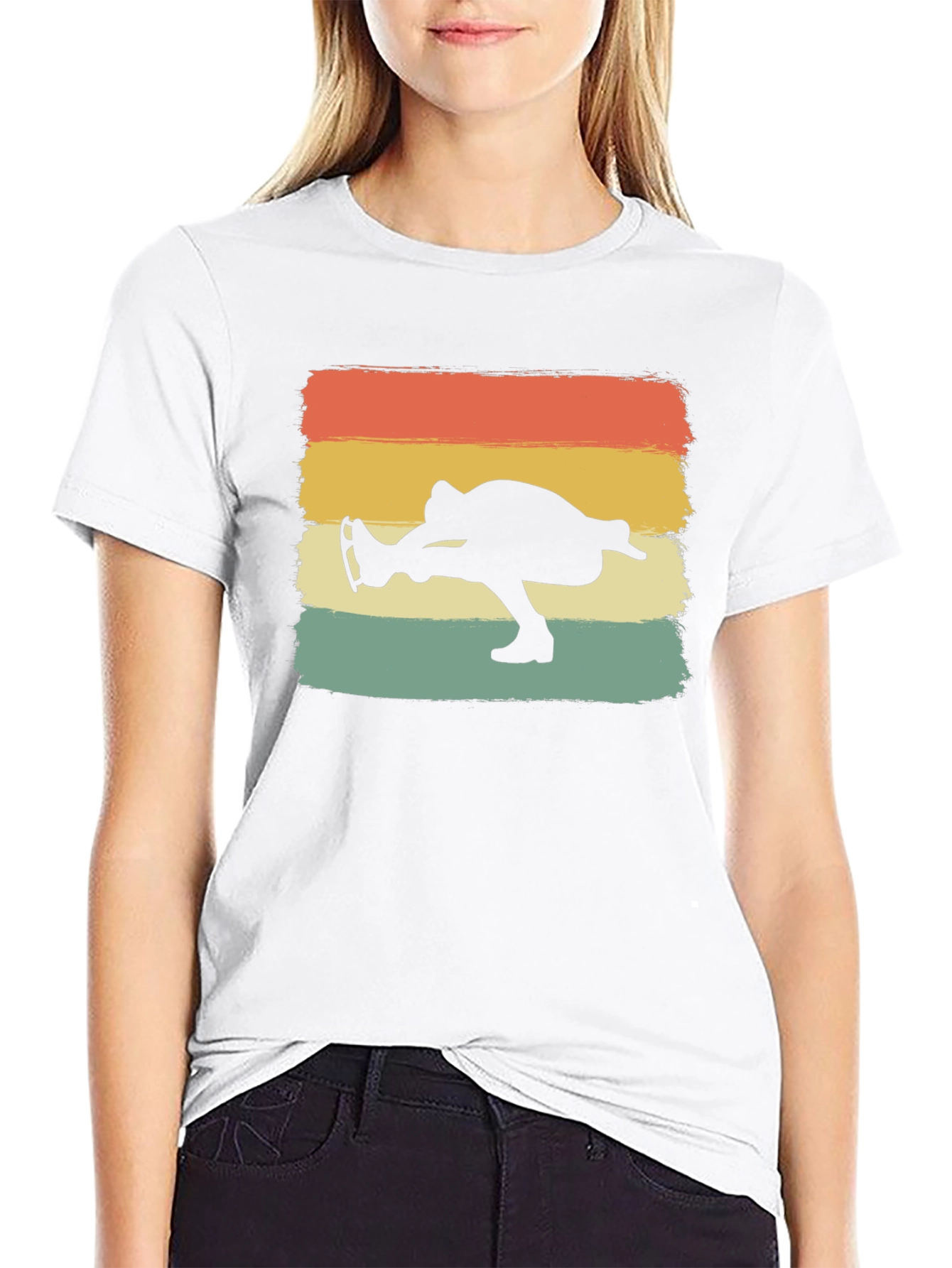 Retro Ice Skater Graphic Tee - Black