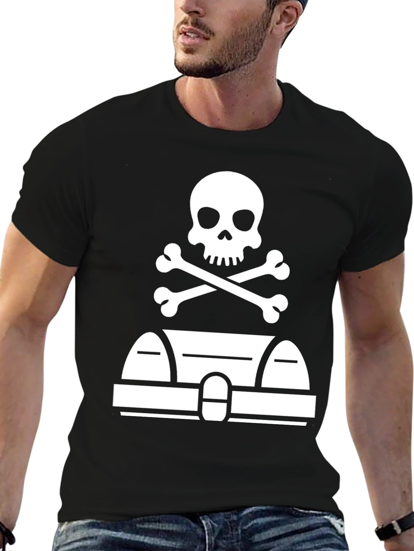 Pirate Tomb T-Shirt - Skull & Crossbones Graphic Tee