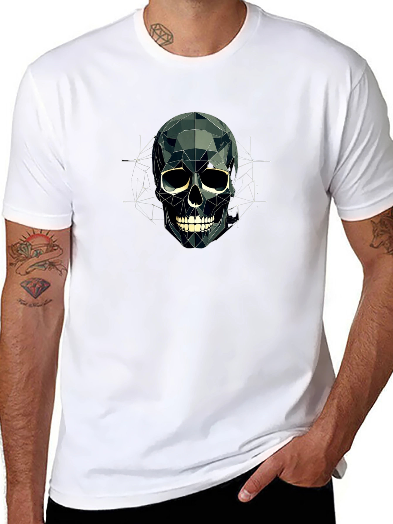 Geometric Skull T-Shirt - Modern Graphic Tee