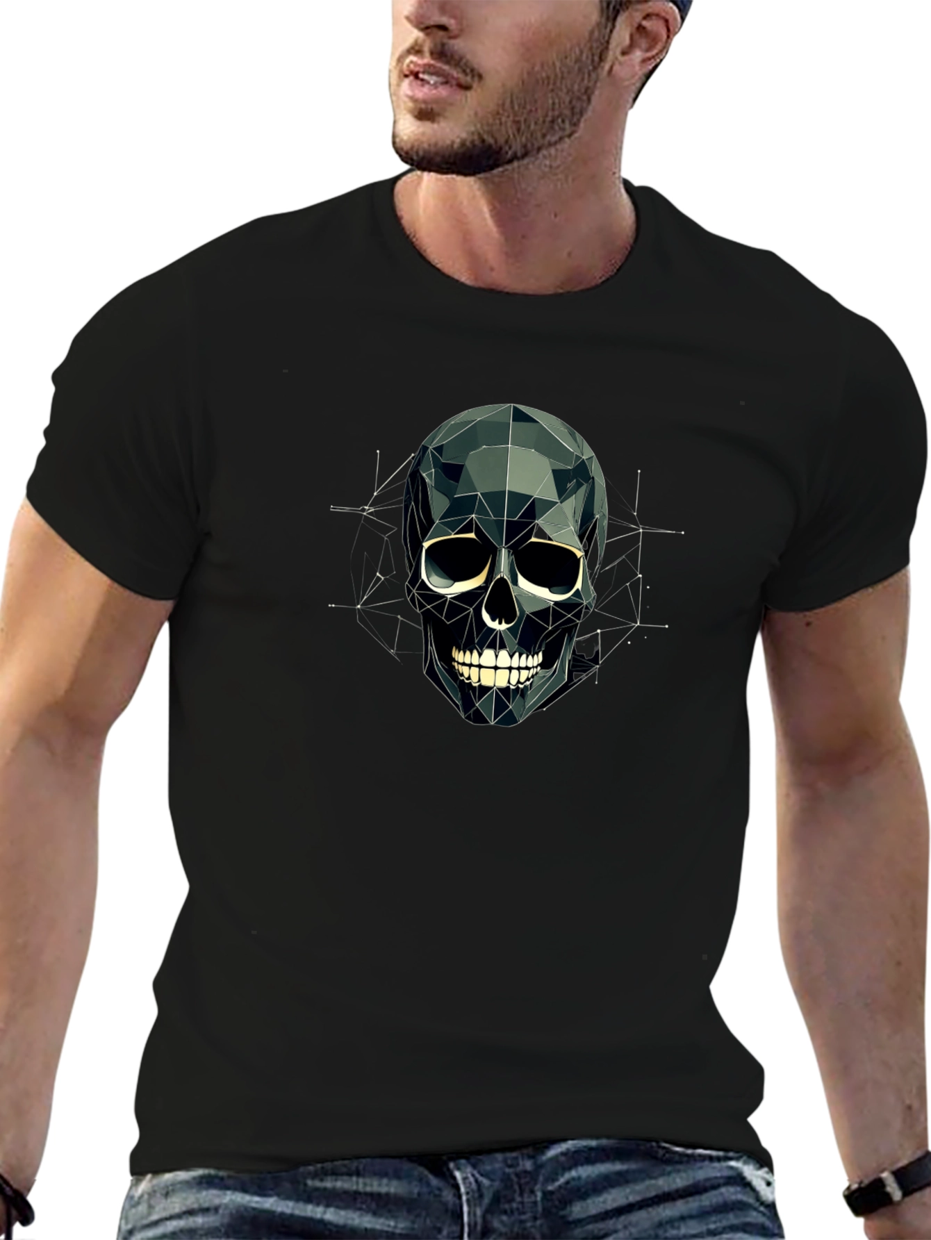 Geometric Skull T-Shirt - Modern Graphic Tee