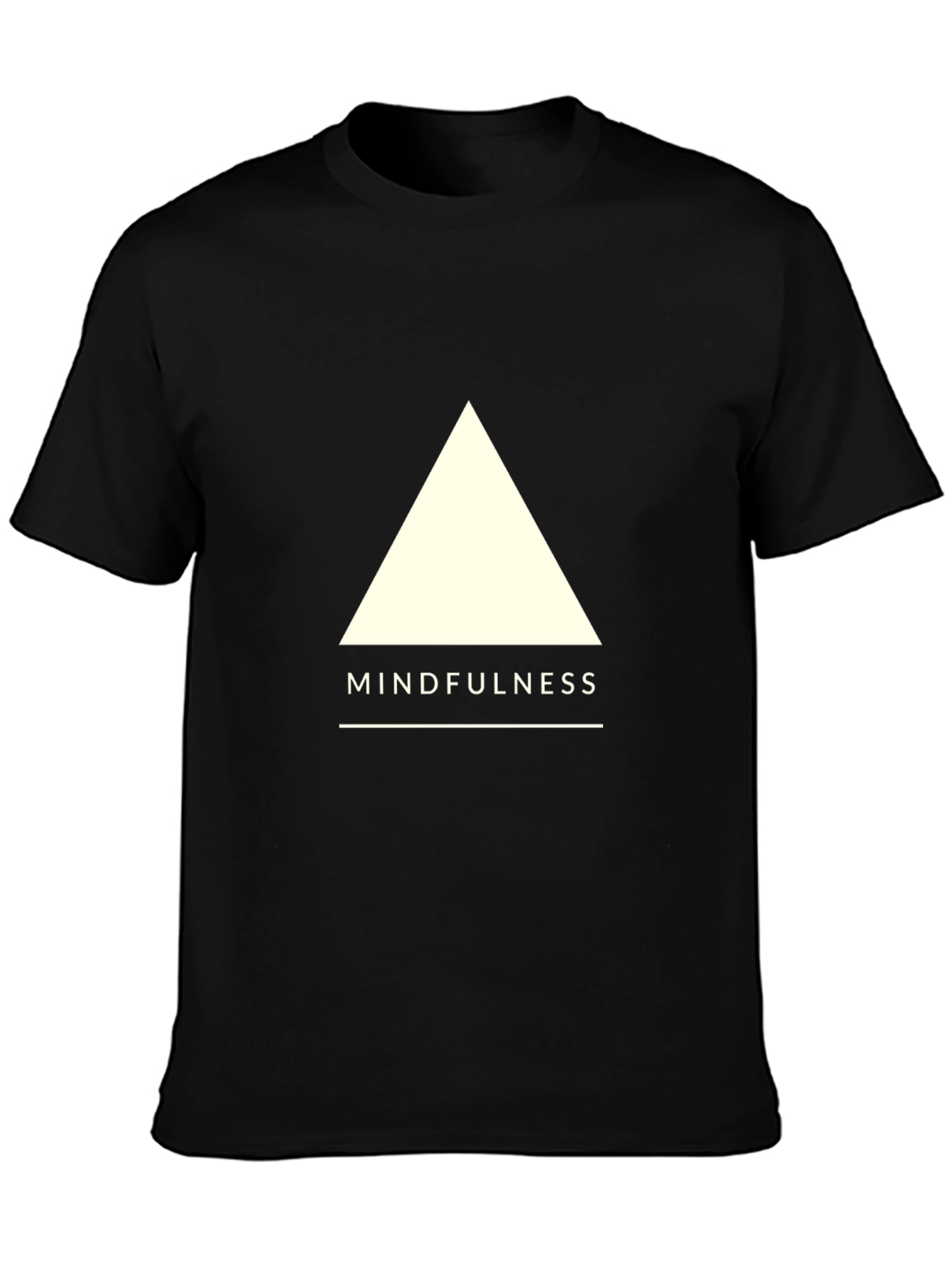 Mindfulness Triangle Graphic Tee - Soft Black Cotton