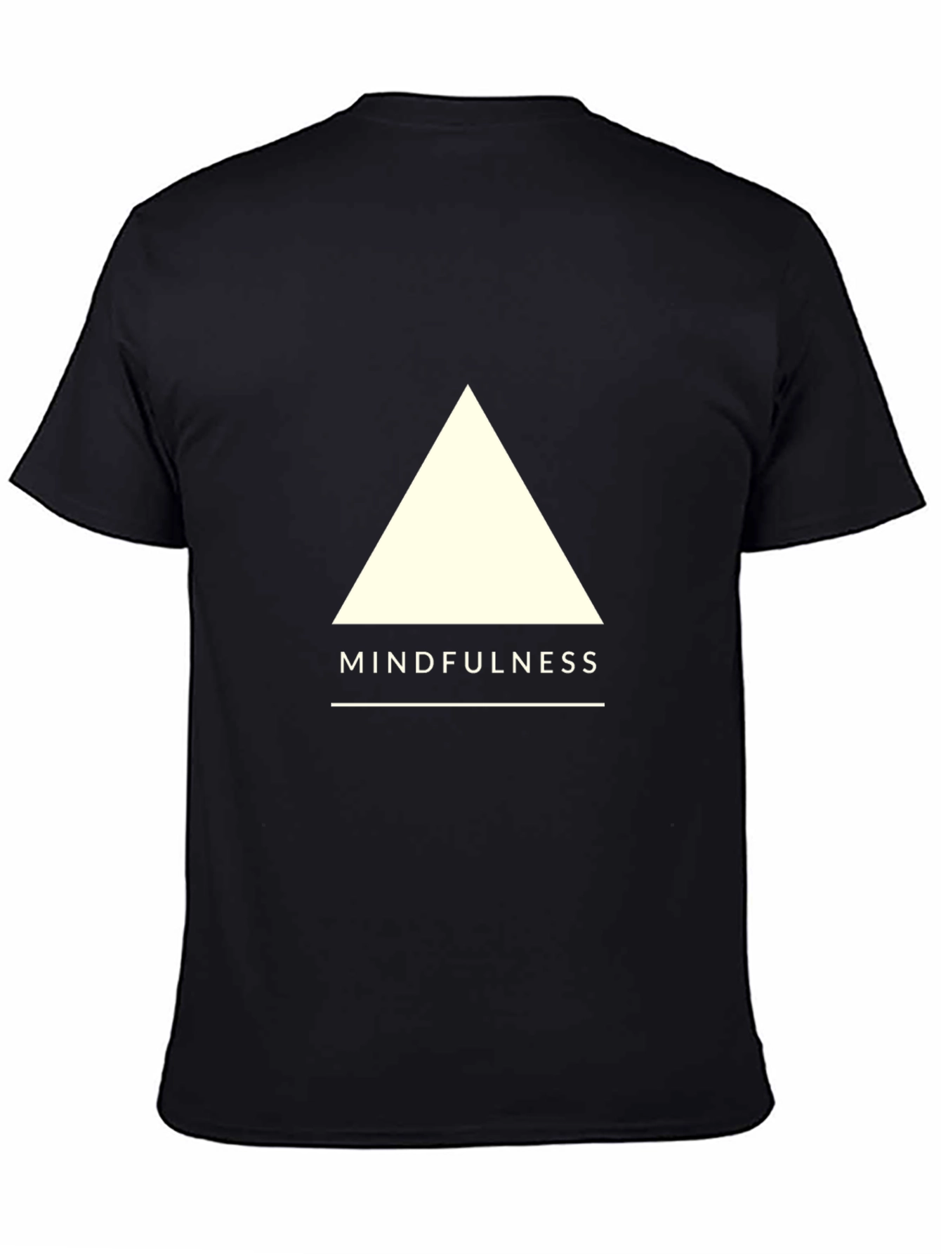 Mindfulness Triangle Graphic Tee - Soft Black Cotton