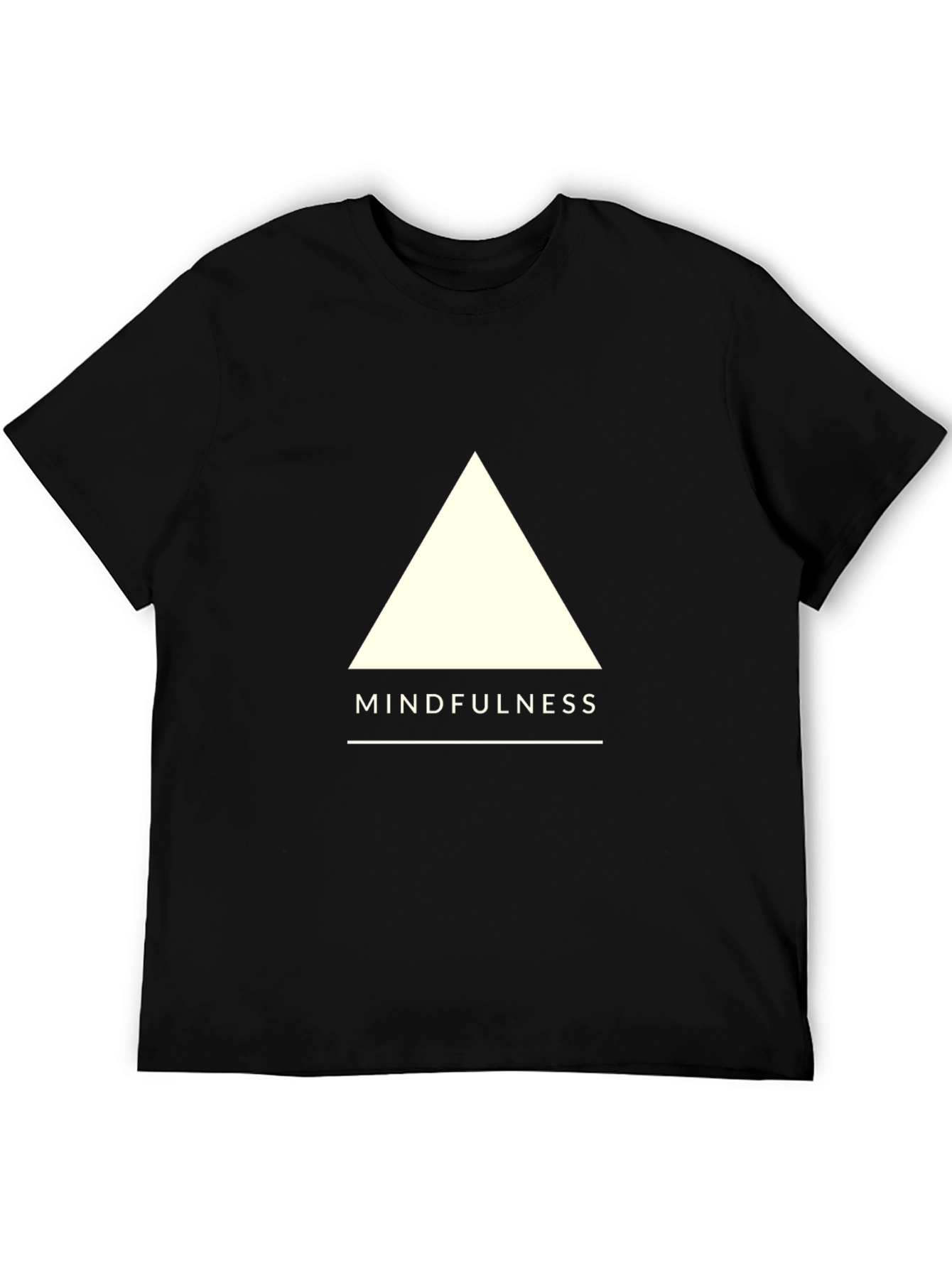 Mindfulness Triangle Graphic Tee - Soft Black Cotton