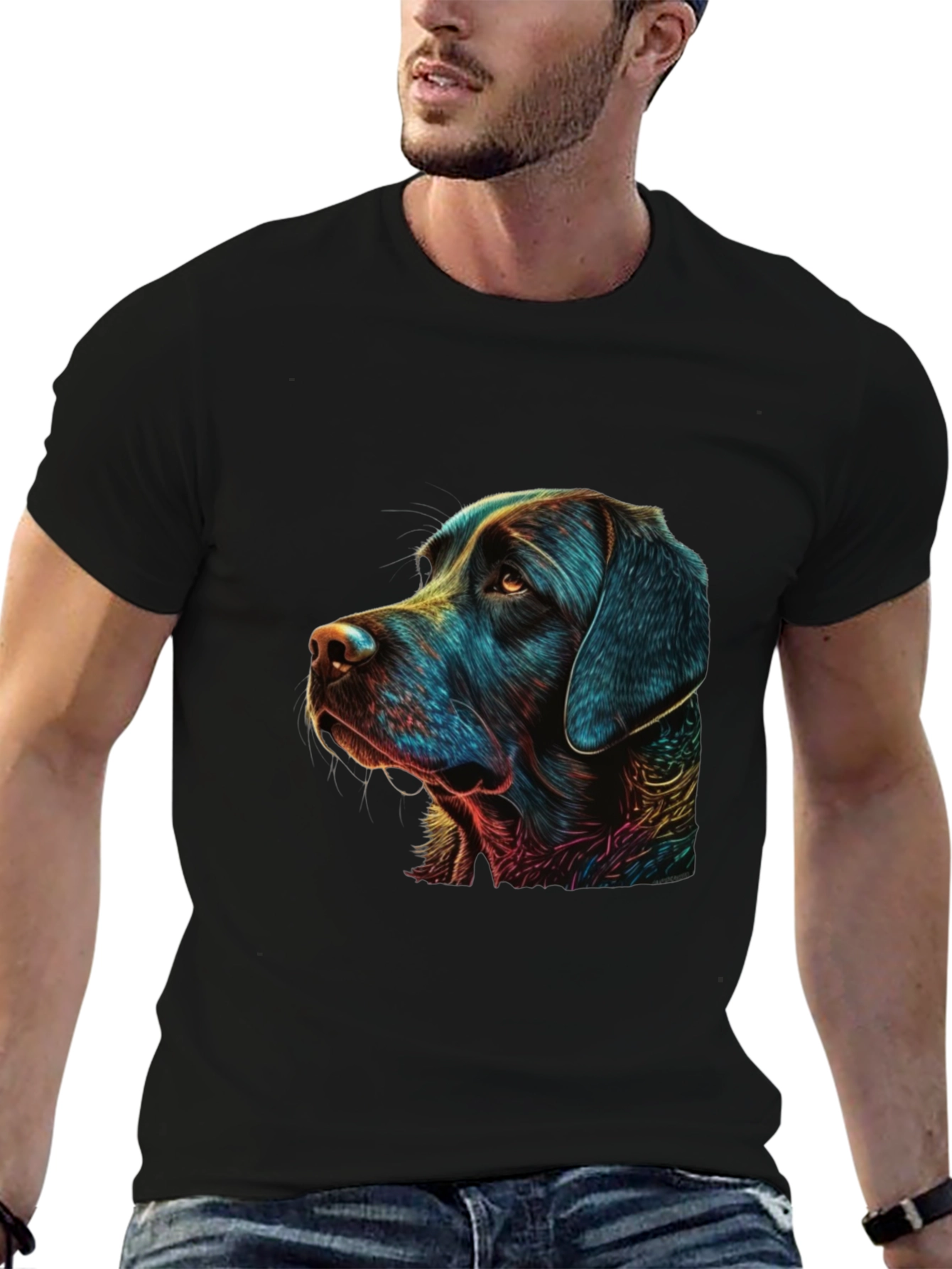 Cool Dog Graphic Black T-Shirt
