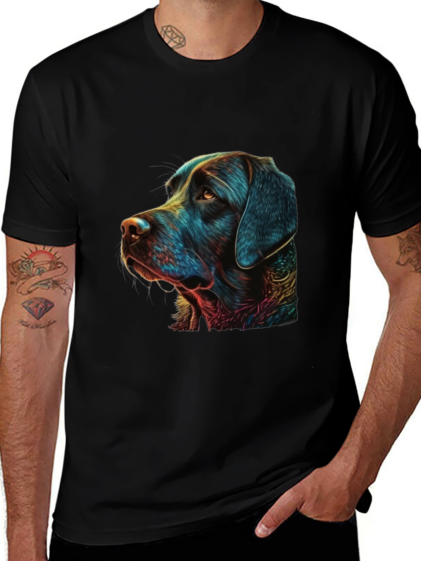 Cool Dog Graphic Black T-Shirt