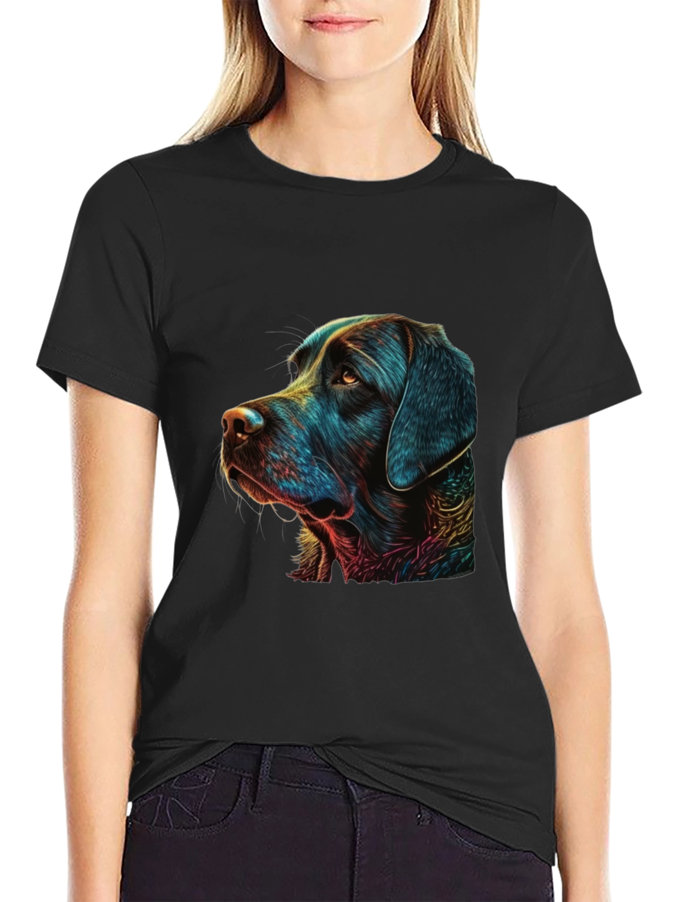 Cool Dog Graphic Black T-Shirt