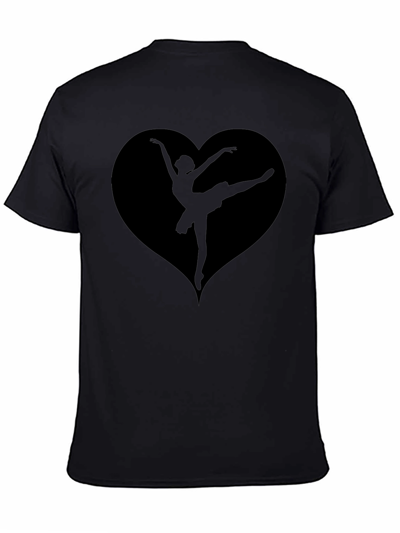 Ballerina Heart T-Shirt - Mens Black Graphic Tee