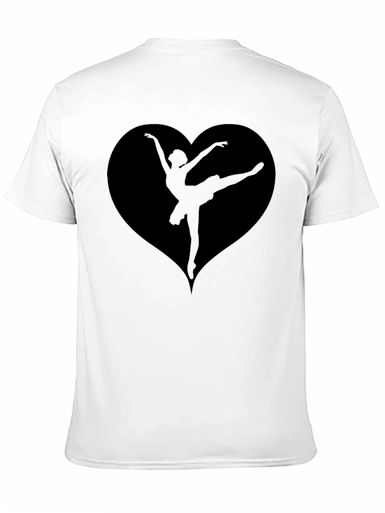Ballerina Heart T-Shirt - Mens Black Graphic Tee