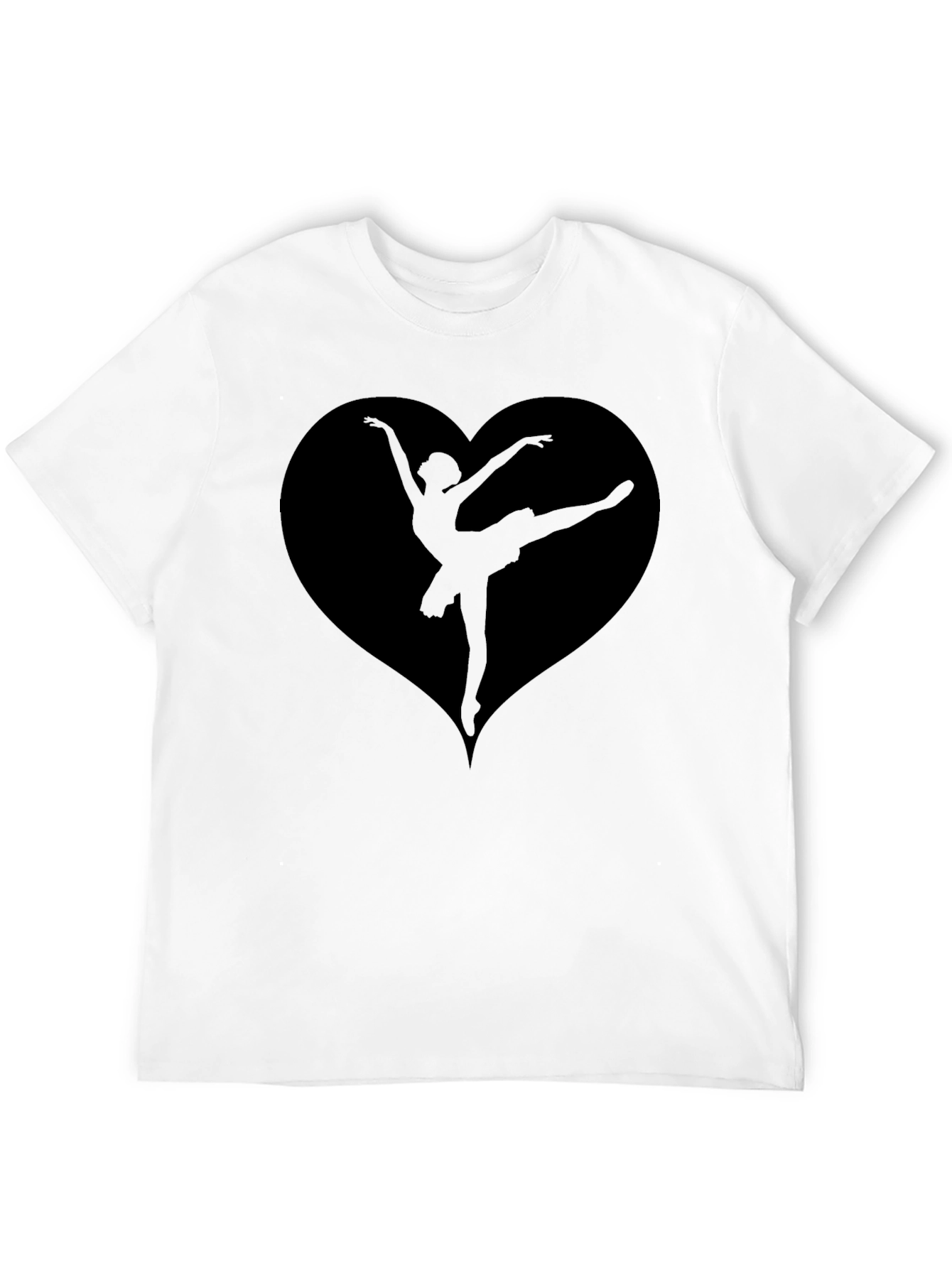 Ballerina Heart T-Shirt - Mens Black Graphic Tee