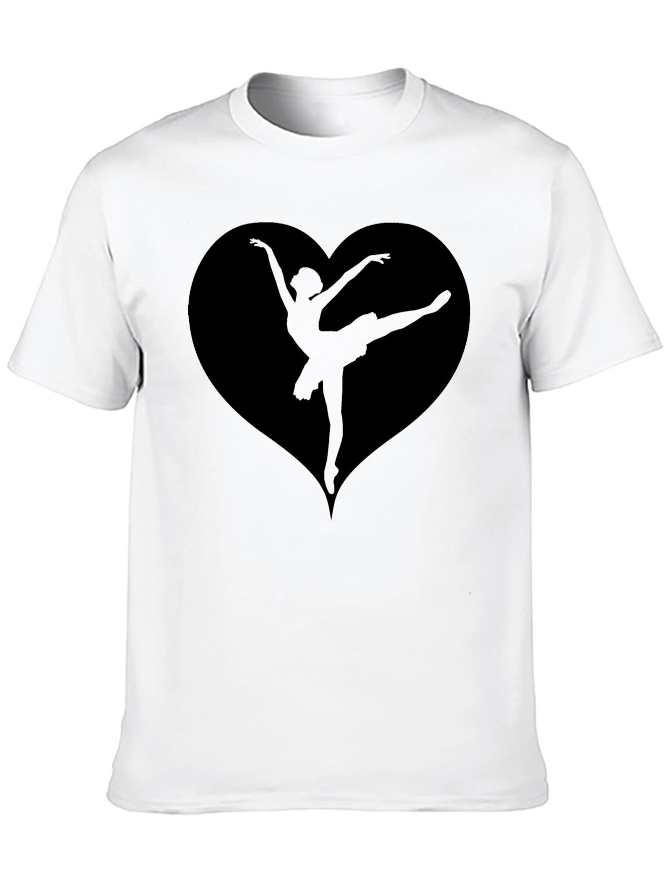 Ballerina Heart T-Shirt - Mens Black Graphic Tee