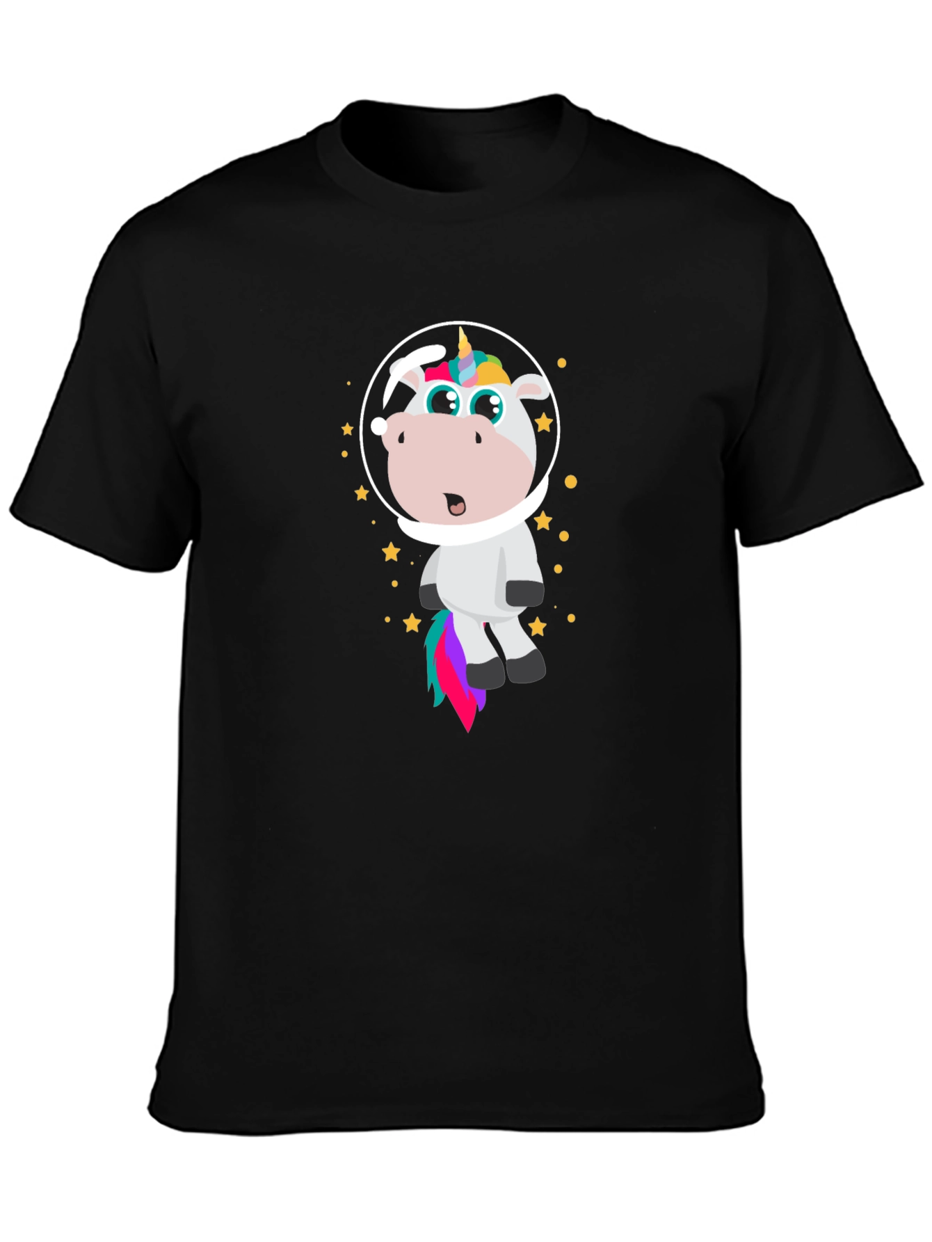 Astronaut Unicorn Graphic Tee - Black