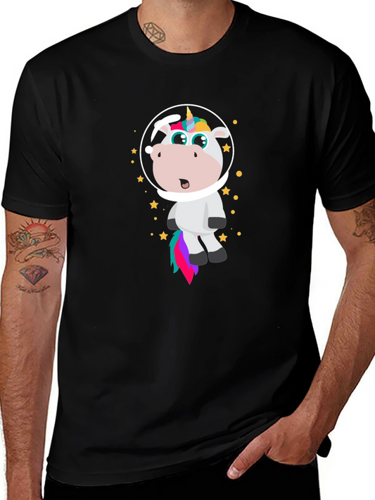 Astronaut Unicorn Graphic Tee - Black