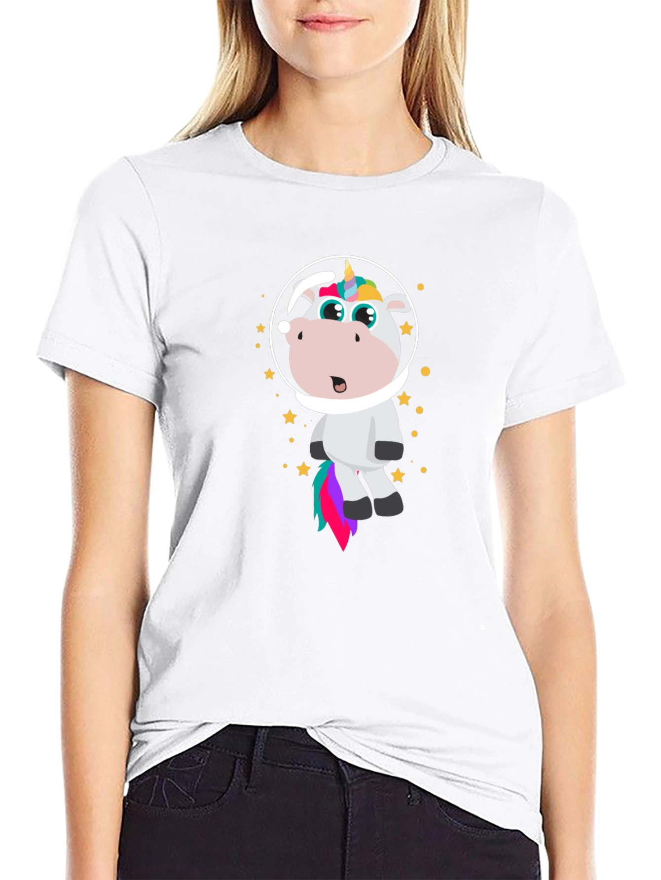 Astronaut Unicorn Graphic Tee - Black