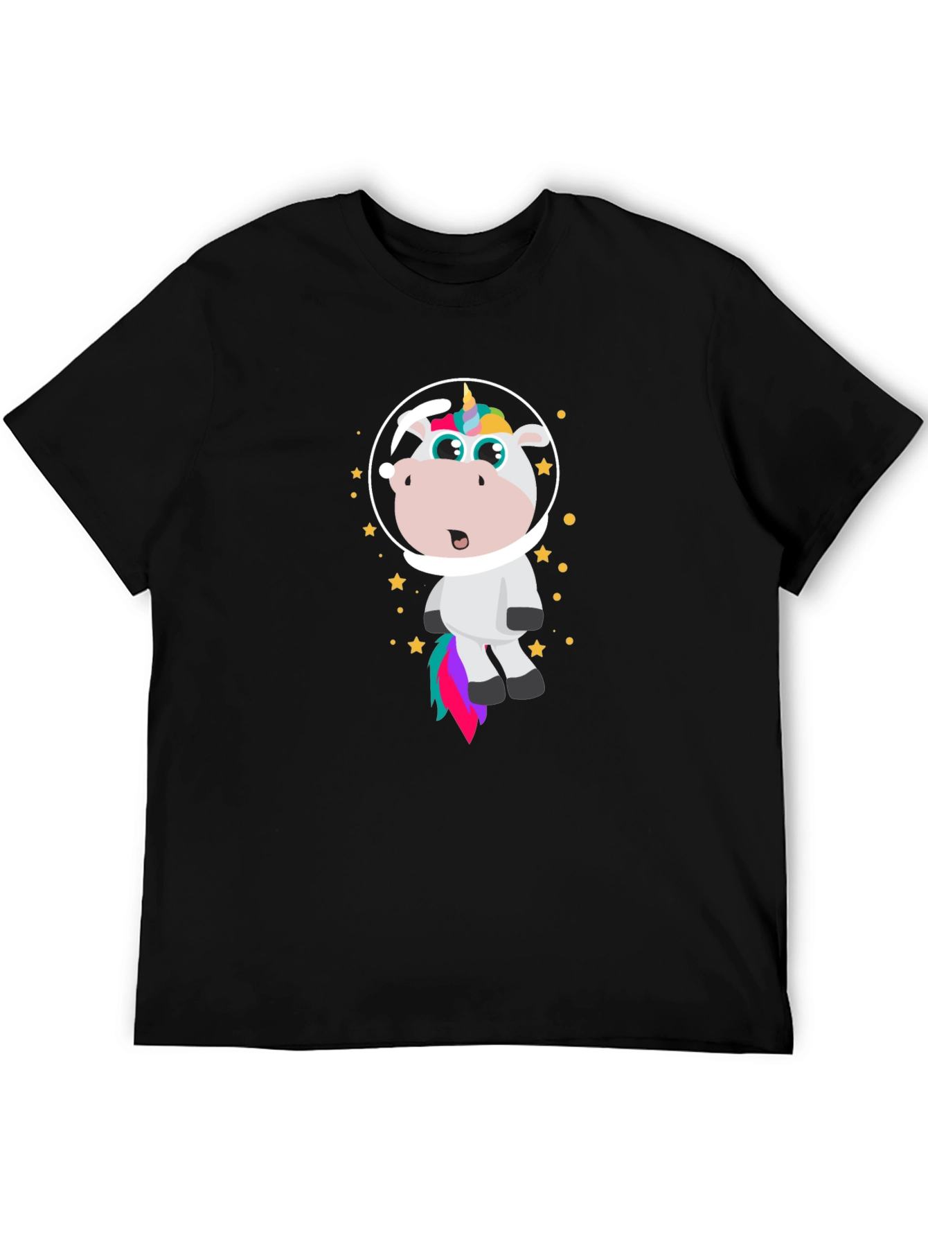 Astronaut Unicorn Graphic Tee - Black