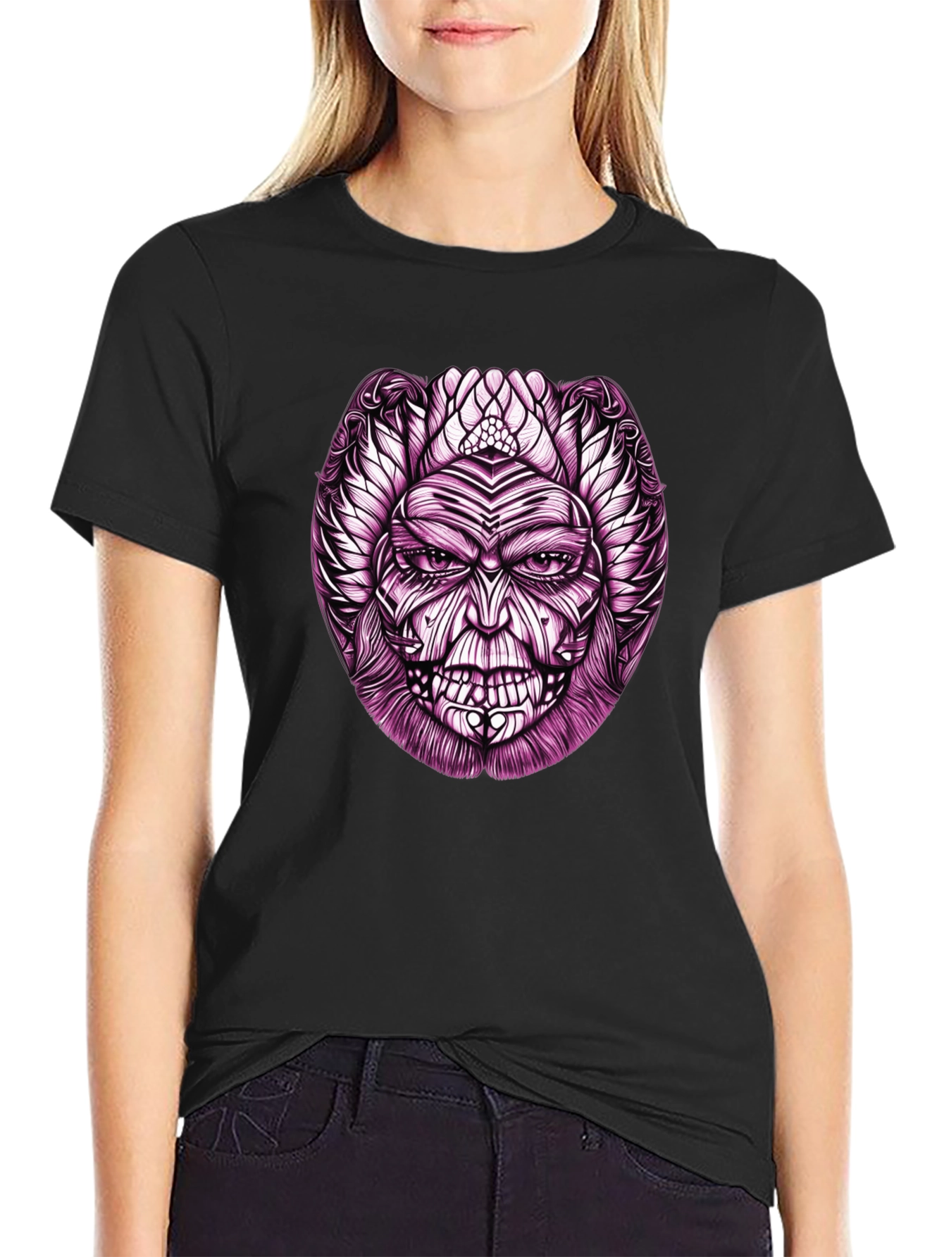Mens Graphic Tee - Mystic Mask Design