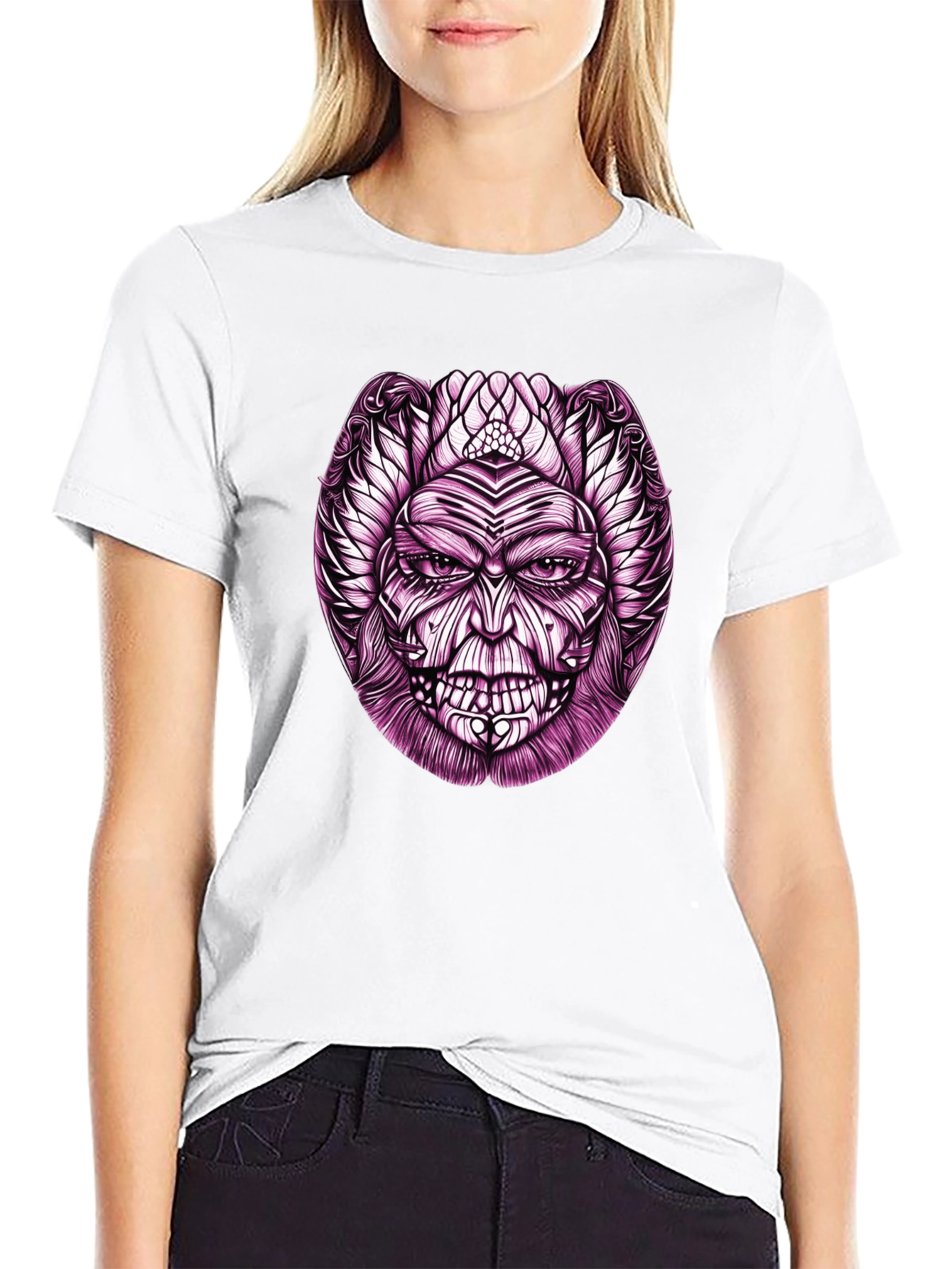 Mens Graphic Tee - Mystic Mask Design