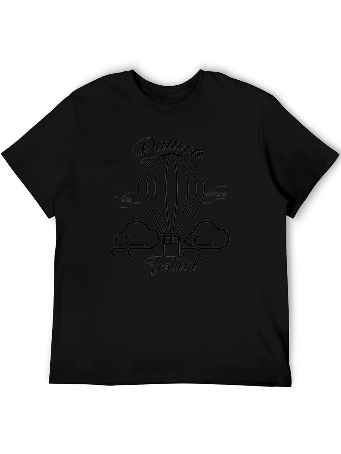 Balloon Festival Graphic Tee - Black Casual Shirt