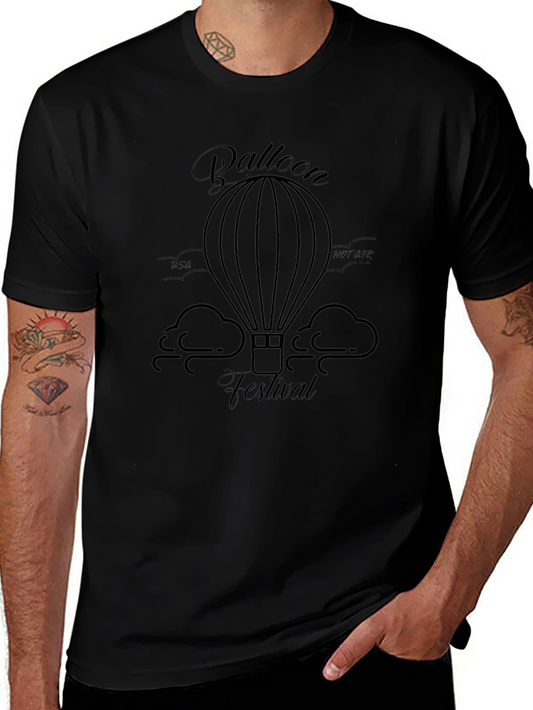 Balloon Festival Graphic Tee - Black Casual Shirt